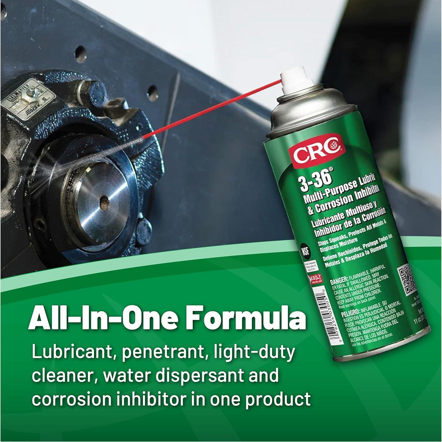 image:imageCRC 336 Multipurpose Lubricant amp Corrosion Inhibitor 03005 11 Wt Oz Corrosion Protectant Spray w Petroleum Base for Metal Equipment12 Pack