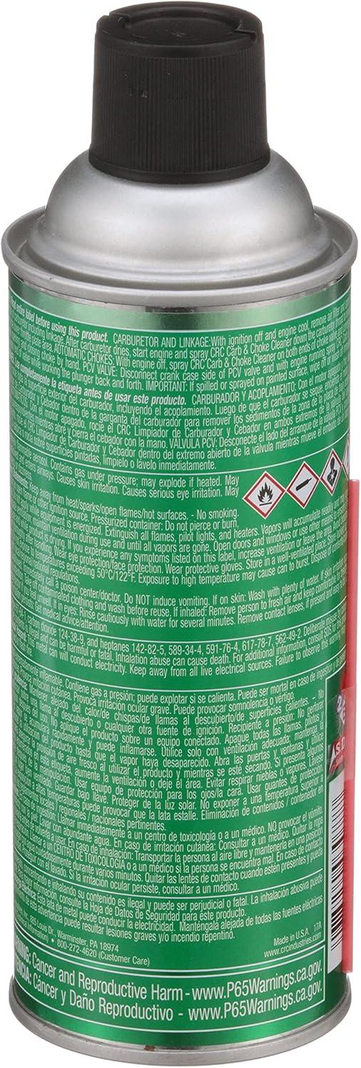 image:imageCRC Carb amp Choke Cleaner 03077 12 Wt Oz Aerosol HighPerformance Cleaner12 Oz