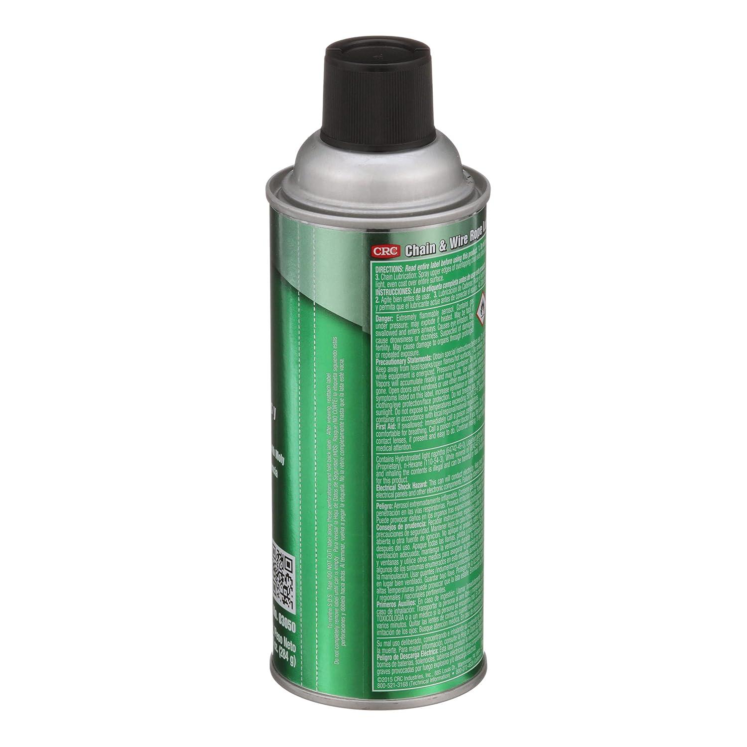image:imageCRC Chain And Wire Rope Lubricant 10 Wt Oz Extreme Duty Synthetic Lubricant With Moly Aerosol Spray1 Pack