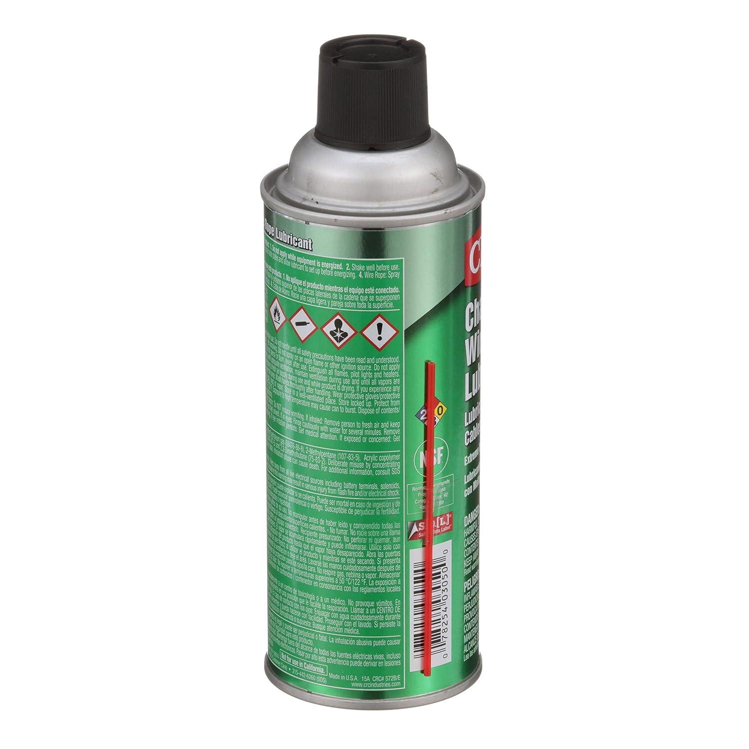 image:imageCRC Chain And Wire Rope Lubricant 10 Wt Oz Extreme Duty Synthetic Lubricant With Moly Aerosol Spray1 Pack