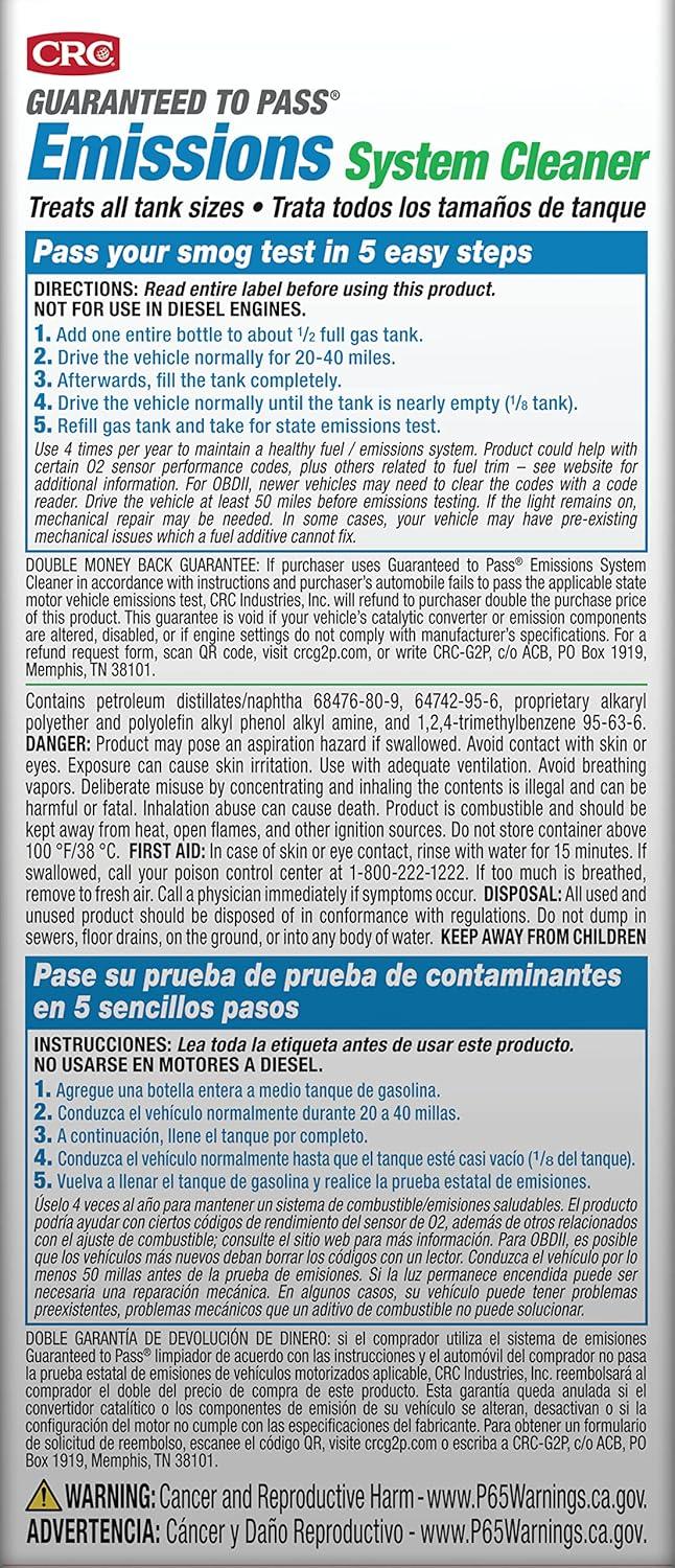 image:imageCRC Guaranteed to Pass Emissions Test Formula 12 Fluid Ounce1 Count Pack of 1