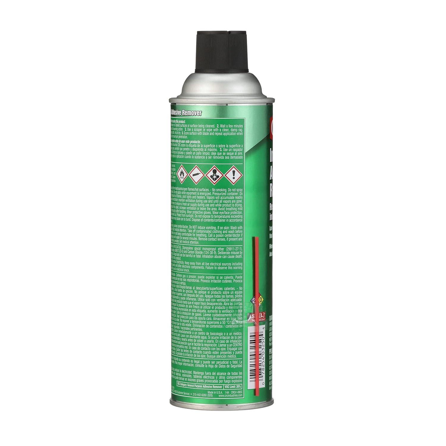 image:imageCRC Industrial Adhesive Remover 15 Wt Oz Low VOC Formula Quick Removal of Adhesives Aerosol Spray15 Oz