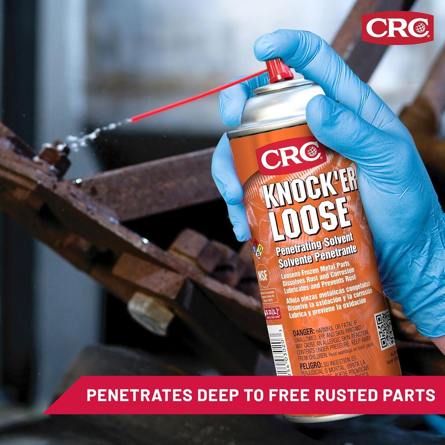 image:imageCRC Knocker Loose Plus Penetrating Solvent 03027 Reddish 115 WT Oz Industrial Grade Penetrating Solvent and Lubricant w Freeze Shock ActionAerosol