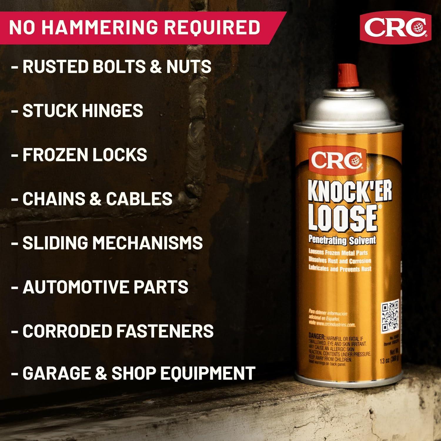 image:imageCRC Knocker Loose Plus Penetrating Solvent 03027 Reddish 115 WT Oz Industrial Grade Penetrating Solvent and Lubricant w Freeze Shock ActionAerosol
