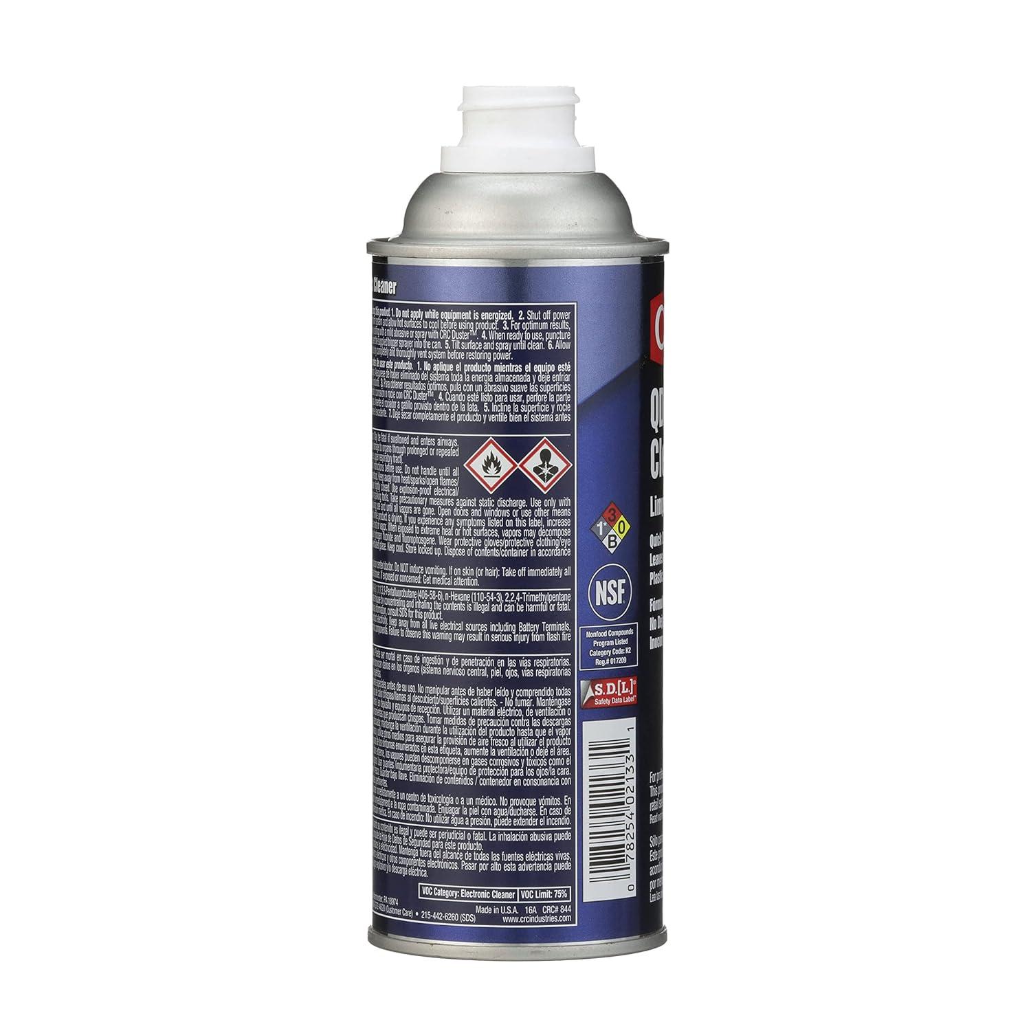 image:imageCRC QD Contact Cleaner 11 Wt Oz Industrial Strength Quick Drying No Residue PlasticSafe Electronics Cleaner Safe For Sensitive Electronics Aerosol Spray14 Oz