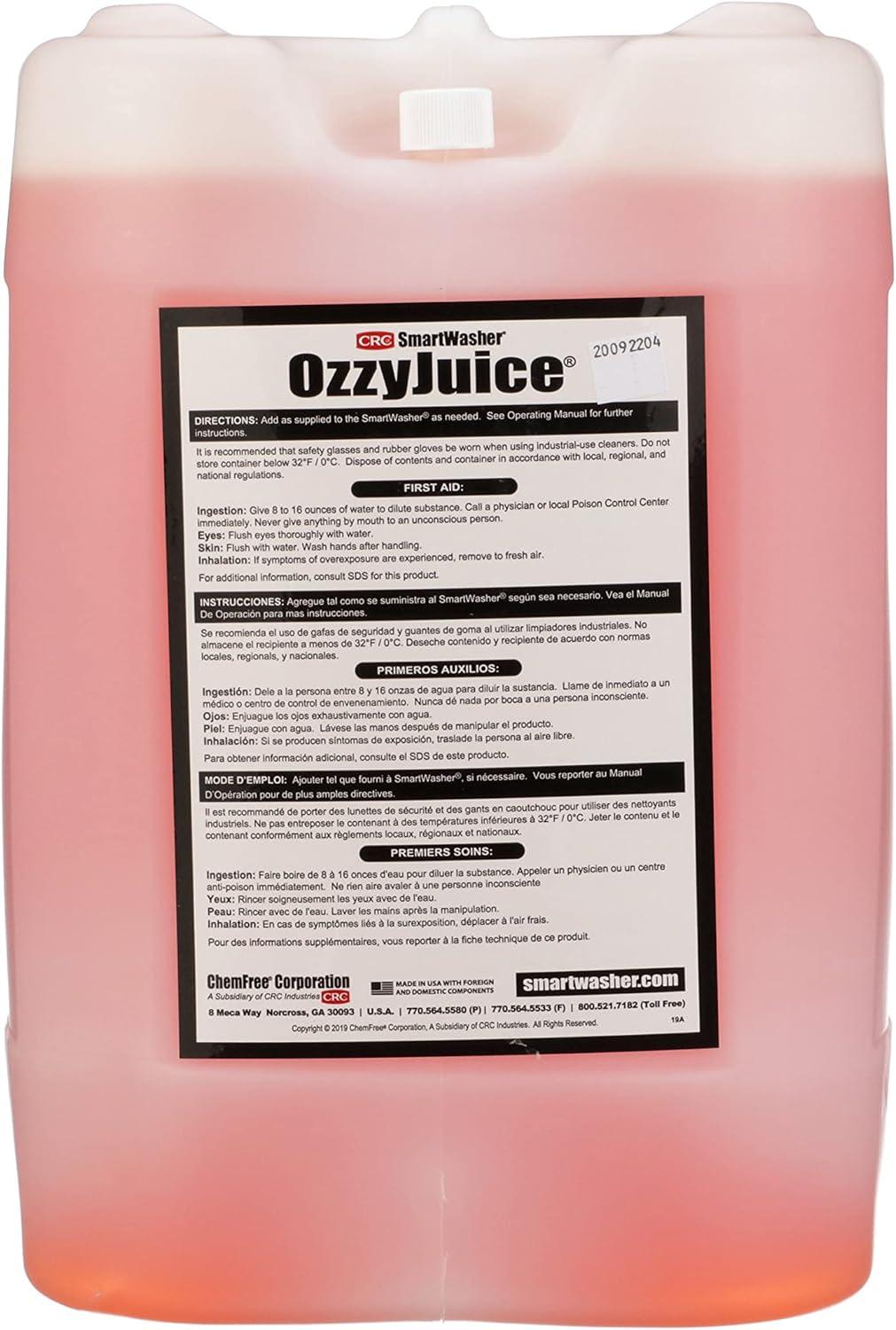 image:imageCRC SmartWasher OzzyJuice SW4 Heavy Duty Degreasing Solution 5 Gallon WaterBased NonFlammable Ph Neutral Industrial Strength Suitable For Automotive And Industrial ApplicationsCLEANINGAGENT