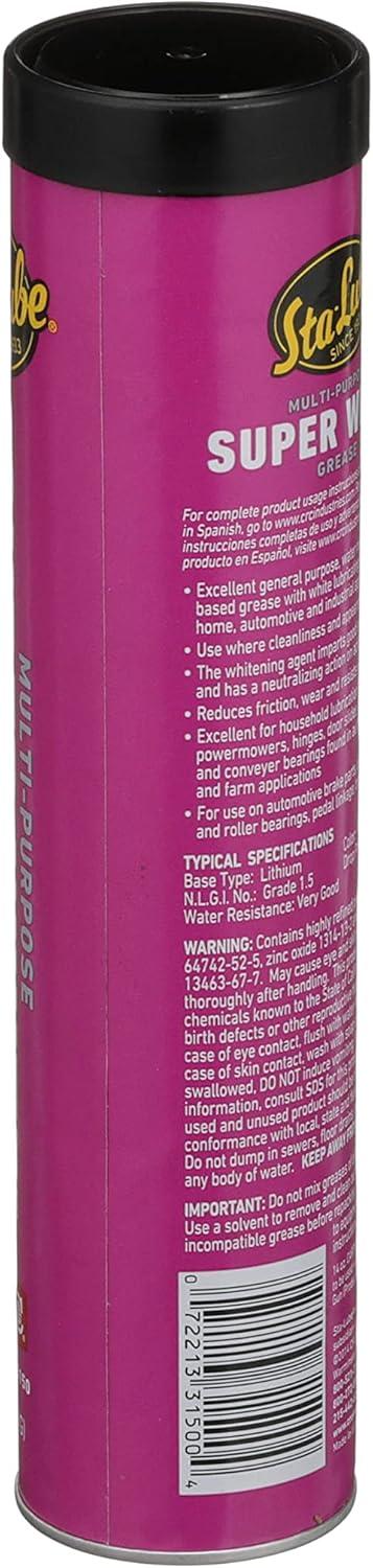 image:imageStaLube Super White MultiPurpose Lithium Grease SL315114 Wt Oz Can Durable MultiPurpose GreaseCartridge