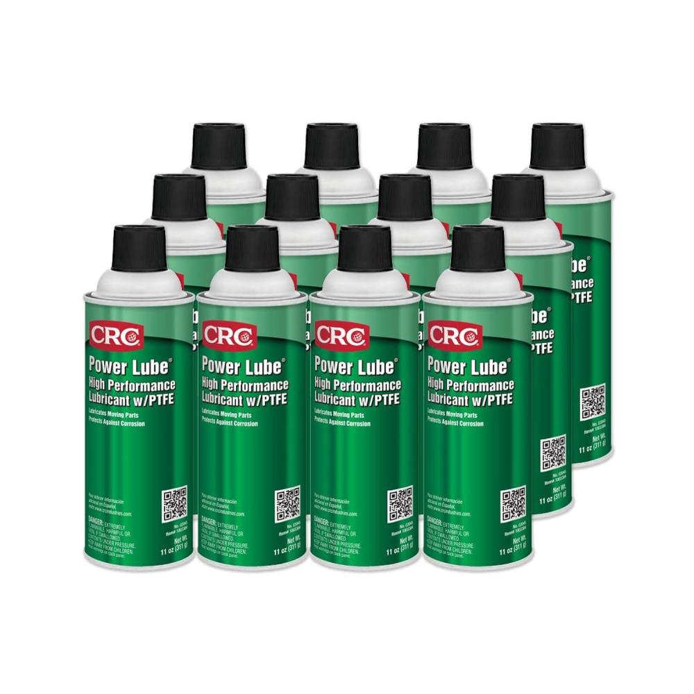 image:imageCRC Power Lube Industrial High Performance Lubricant With PTFE 11 Wt Oz High Performance Aerosol Lubricant SprayLubricant Pack of 12