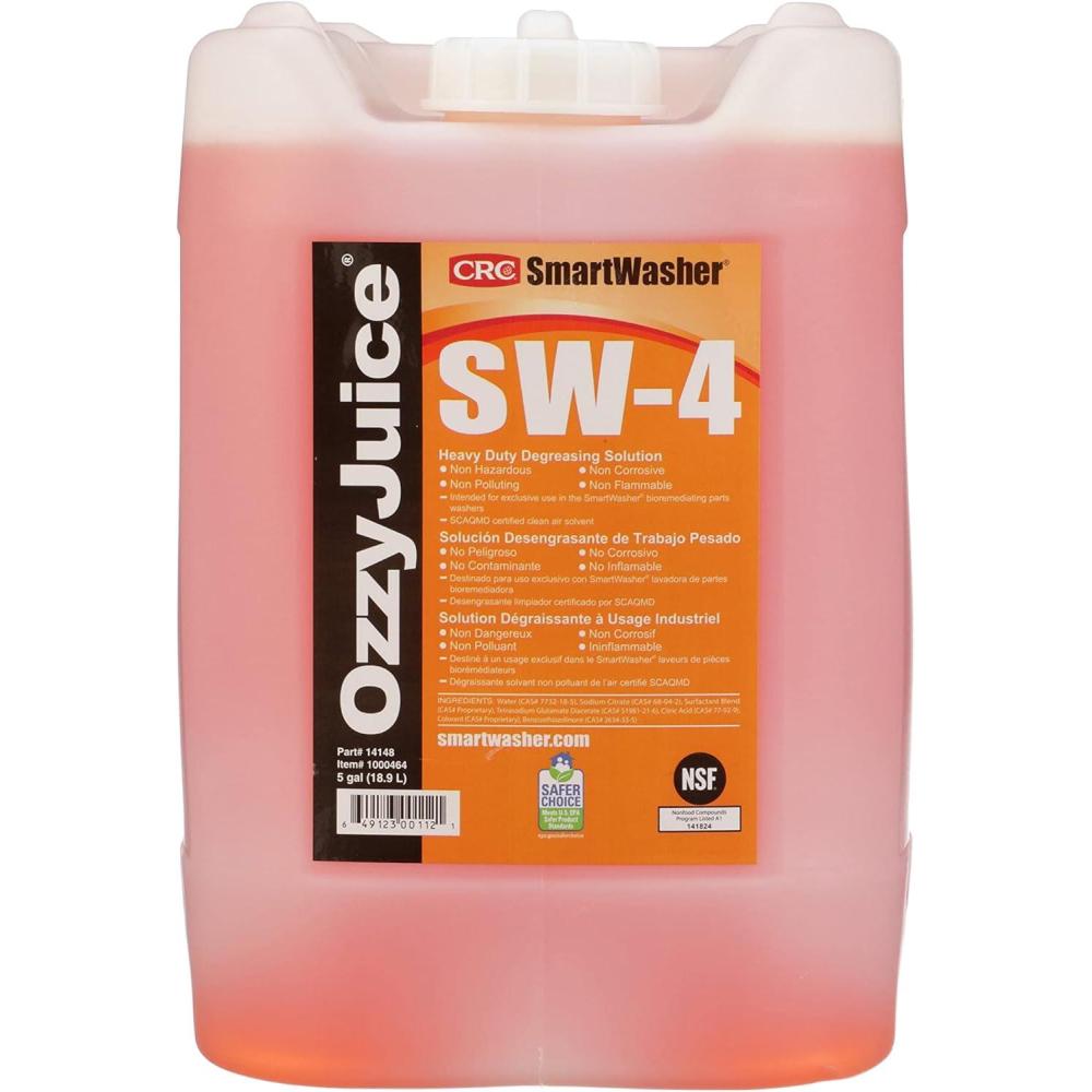 image:imageCRC SmartWasher OzzyJuice SW4 Heavy Duty Degreasing Solution 5 Gallon WaterBased NonFlammable Ph Neutral Industrial Strength Suitable For Automotive And Industrial ApplicationsCLEANINGAGENT