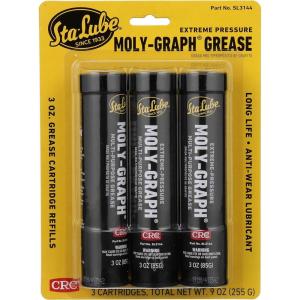 image:imageStaLube MolyGraph Extreme Pressure MultiPurpose Grease SL3144  Pack of 3 3 Wt Oz Extreme Pressure MultiPurpose Molybdenum and Graphite GreaseCartridge
